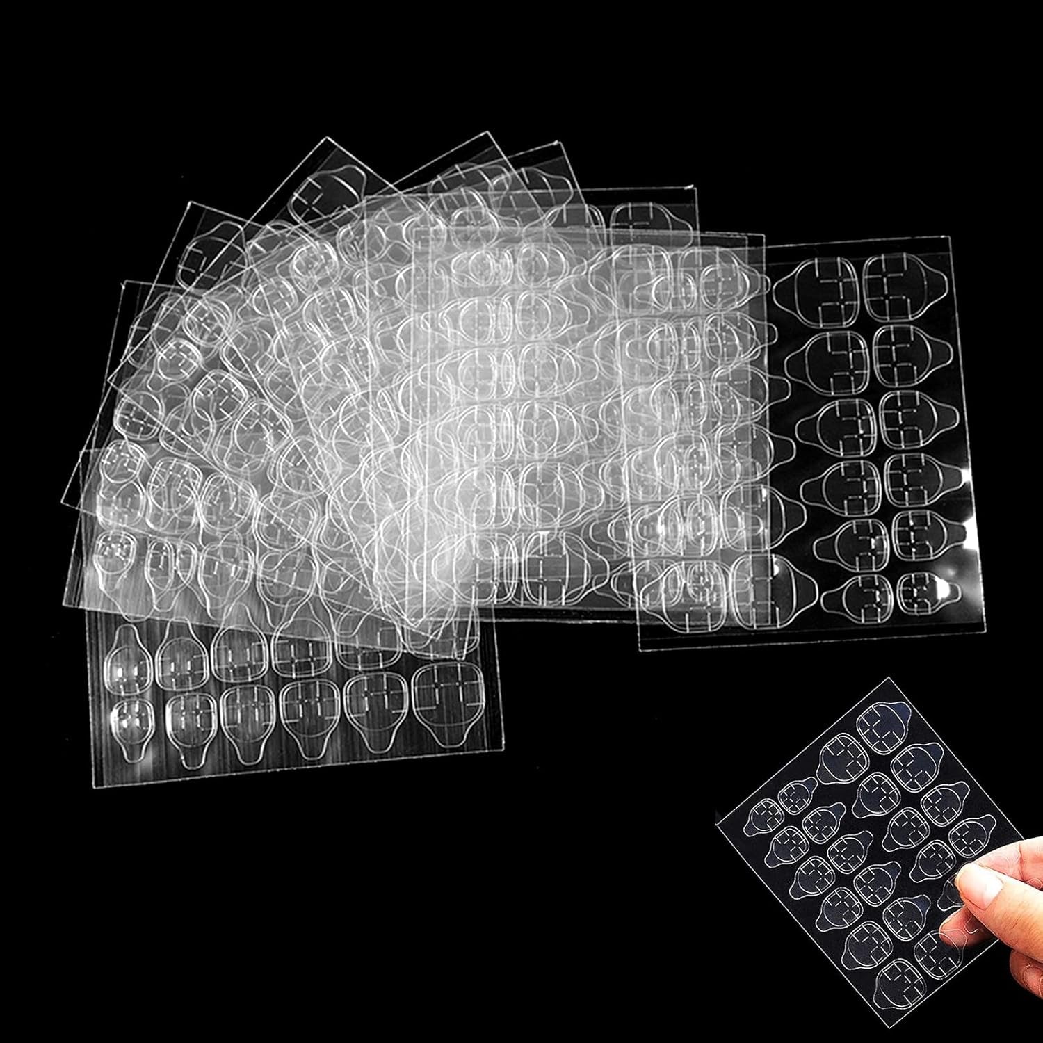 360 strisce autoadesive trasparenti per unghie, colla per unghie, strisce autoadesive bifacciali, decorazione trasparente per manicure fai da te