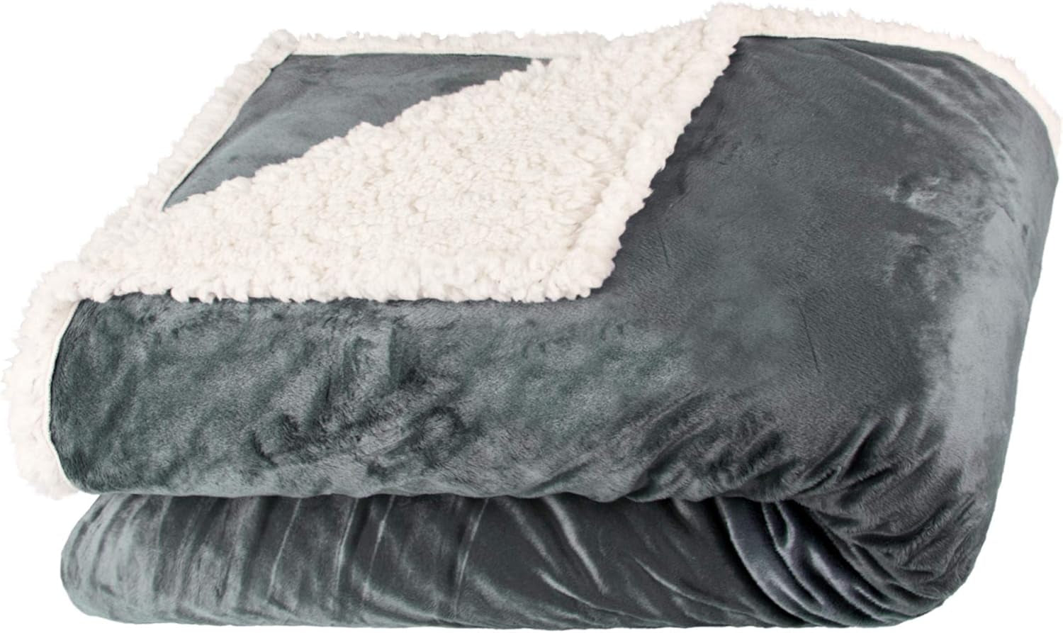 Aqua-Textil Morbida coperta 150 x 200 cm Grigio Bianco Melange Peluche Coperta TV Copriletto Sherpa Pile Oeko-Tex Ottawa Letti e coperte Besuche den aqua-textil-Store Grigio Bianco Nicki Coperta confortevole 150 x 200 cm