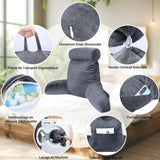 INFANTIA cuscino da lettura ergonomico con braccioli, supporto per la schiena, grande, grigio