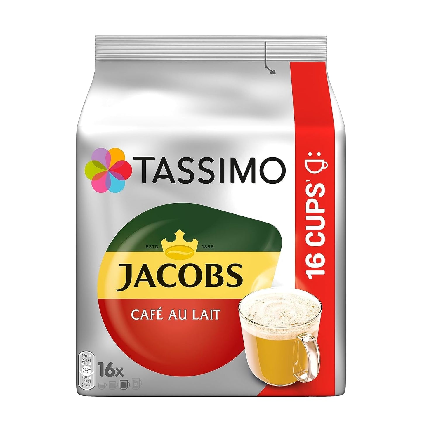 Tassimo Kapseln Jacobs Café au Lait, 5 x 16 cialde, 80 Kaffeekapseln