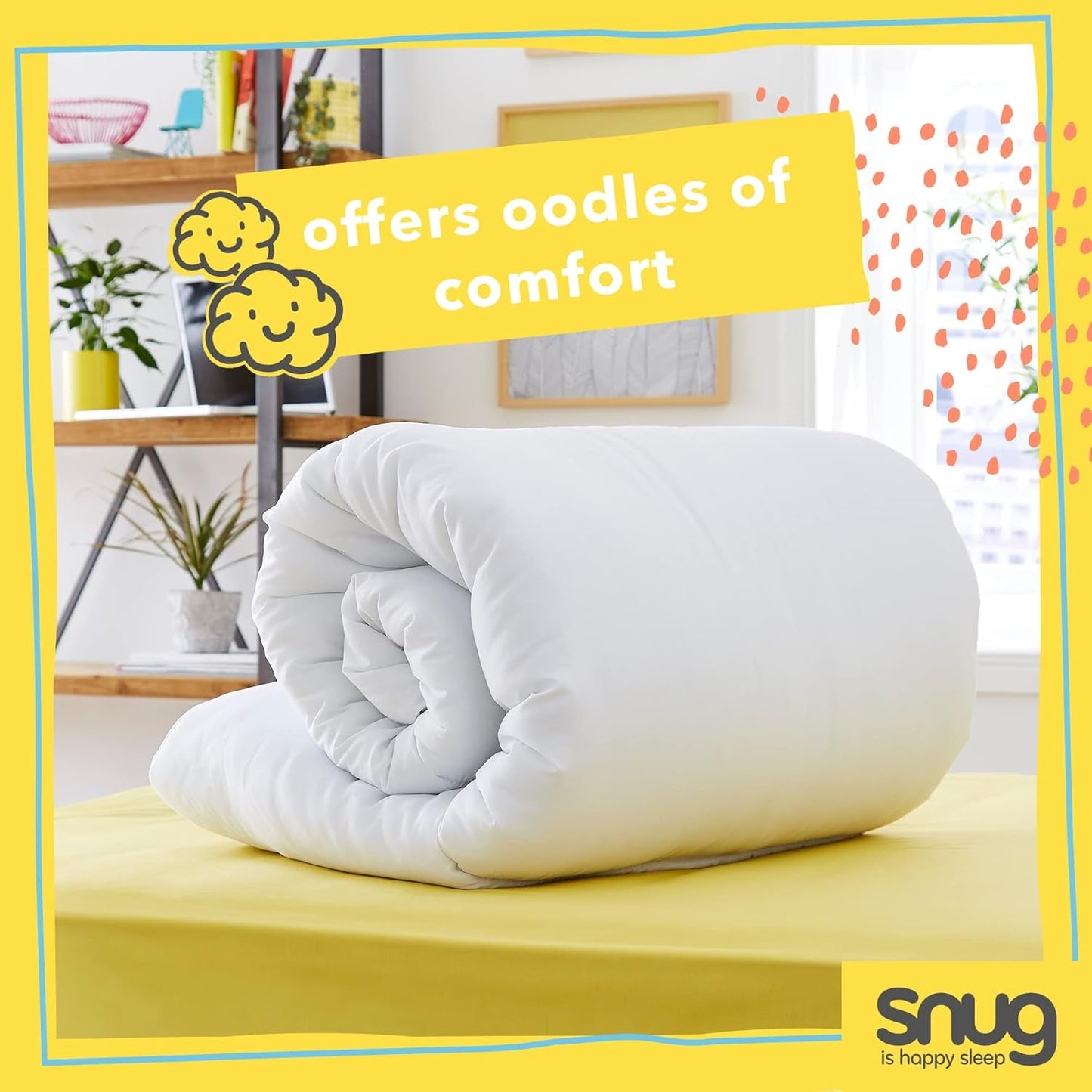 Piumino Just Right Snug, 10.5 tog, fibra cava, bianco, letto matrimoniale Piumini e trapunte Naty Shop