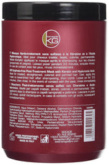 Maschera senza solfati DD, cheratina/acido ialuronico, maschera per capelli da 1 litro Naty Shop