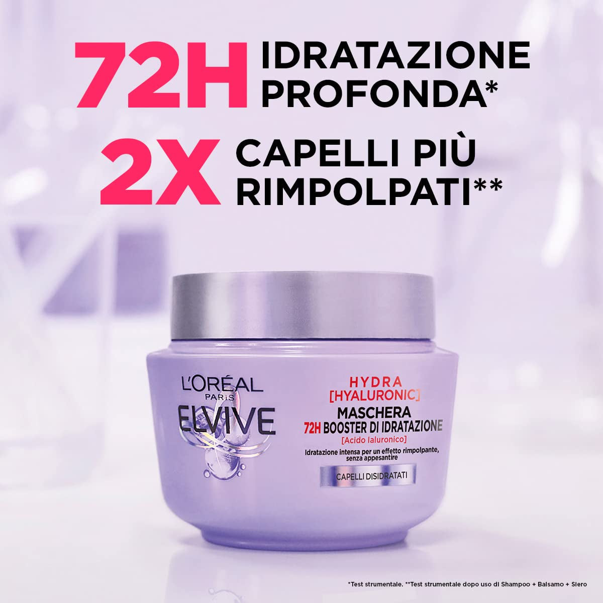 L'Oréal Paris Elvive Hydra Hyaluronic Maschera 72H Booster di Idratazione 300 ml Maschera per capelli Naty Shop