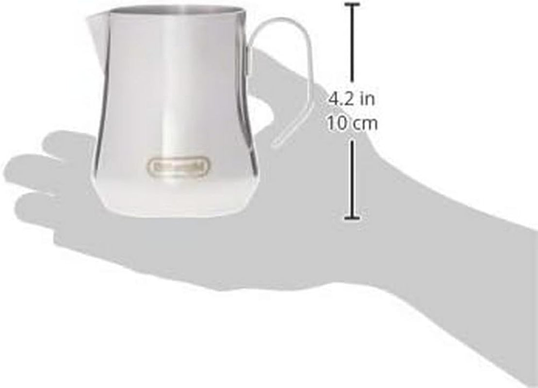 De'Longhi Lattiera DLSC060, caraffa per latte per montare manualmente la schiuma, manico ergonomico, capacità 350 ml, acciaio inossidabile
