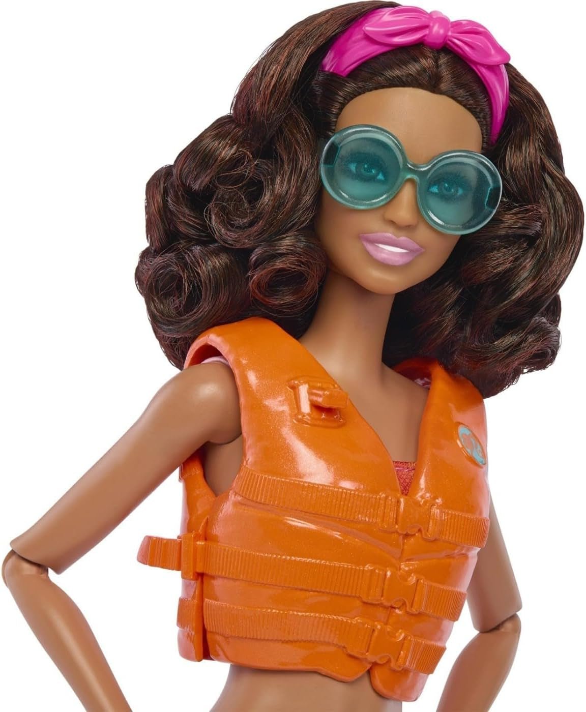 Barbie bambola surfista con tavola da surf e maniglia, asciugamano e radio per avventure e storie in spiaggia, clip e cinturino alla caviglia per surf realistico, dai 3 anni in su, bambole HPL69 Naty Shop