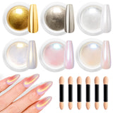 BISHENGYF Polvere per unghie cromata oro rosaNeue Upgrade Grosse Kapazitä Chrom PulverSuper-Spiegeleffekt Metall Mirror Chrome Powder –Neon Glassy Pearl Effect Glitter Nagelkunst Pulver Für DIY Salon