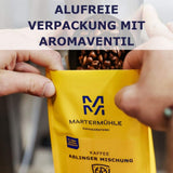 Martermühle Crema Espresso Forte 500g | Arabica/Robusta | Gusti: Cacao fondente, nocciola | Chicchi di caffè espresso interi tostati leggermente, bassa acidità