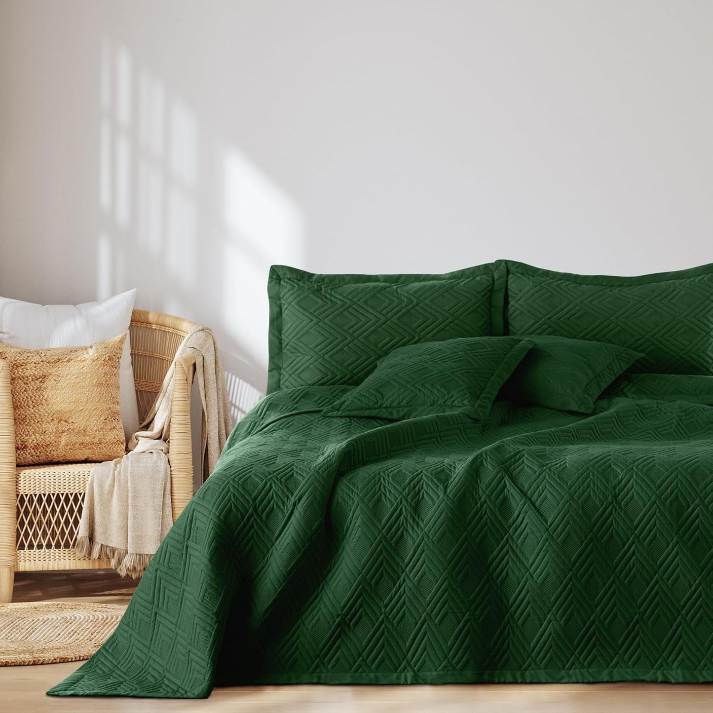 Ameliahome Copriletto 170X210 Cm Copriletto double face Trapuntatura ad ultrasuoni Poliestere Ophelia Verde scuro Letti e coperte Besuche den AmeliaHome-Store Ophelia Verde scuro 170X210 Cm