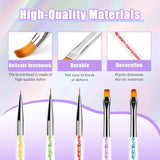 Sularpek 6 Pezzi Pinsel per Nail Art, Pinsel per Nail Art, Set di Pinsel per Nail Art, Set di Pinsel per Nail Art, Strumenti per punteggiare Nail Art con 1 applicatore a pennello in spugna, Accessori per Nail Art per design fai da te per Nail Art
