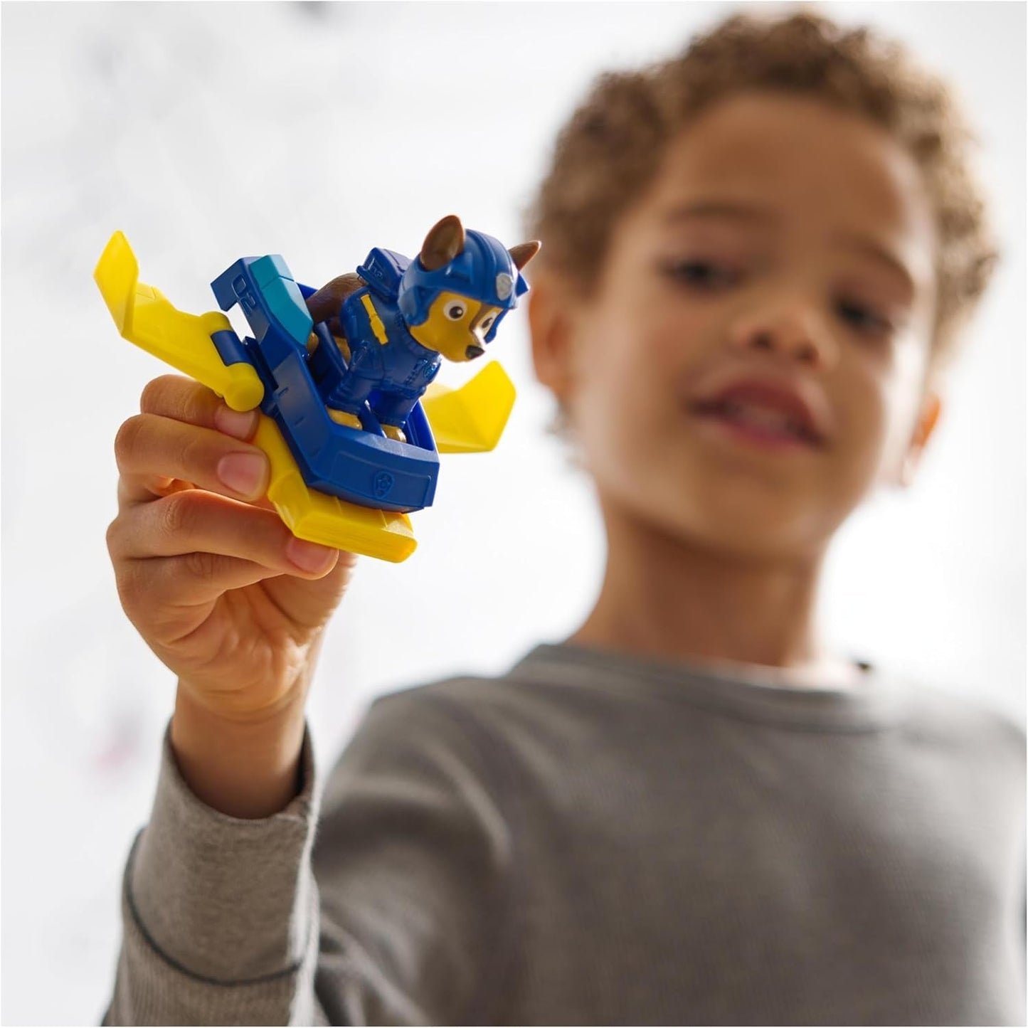 PAW PATROL Chase Action Pup Mini Rescue Airplane Playset con Ali Pieghevoli Giocattolo per Bambini 3 Anni Action Figure Naty Shop