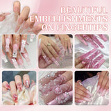 Decorazioni per nail art 3D, 1 scatola di ciondoli per nail art, ciondoli per nail art con fiore e cuore in stile misto, decorazioni in resina per nail art, per decorazioni per nail art, accessori artigianali fai da te