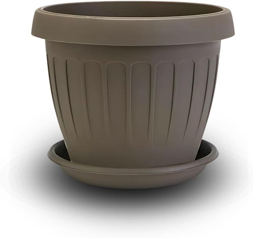 Pentola piccola con piatto - Pentola con piatto 17 cm | Design pratico e leggero | Perfetto per piante, talee o germogli precoci di 17 cm
