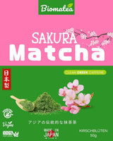 Tè Matcha Sakura 50g - Grado cerimoniale dal Giappone - Tè verde premium con polvere di fiori di Sakura - Primo raccolto, macinato a pietra, vegano, senza additivi