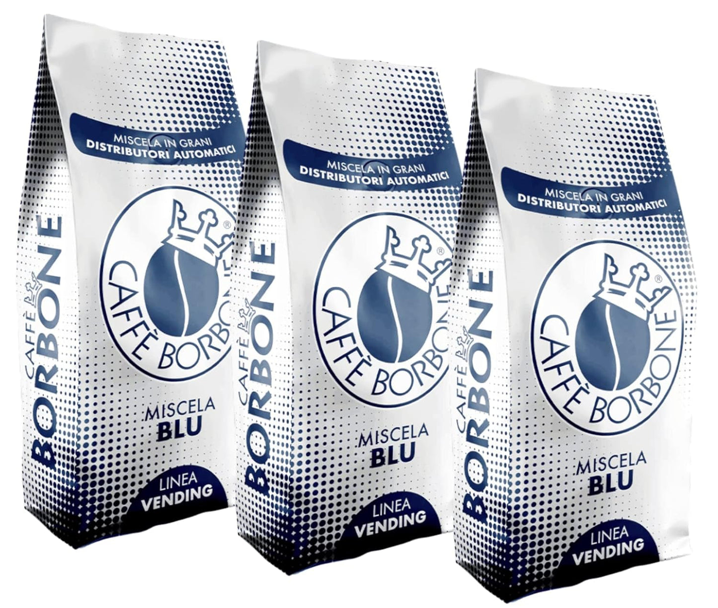 Caffé Borbone Venedig Blu 3 x 1000 g dall'Italia | Caffè Borbone | Cereali integrali | 60% Arabica, 40% Robusta | + Prodotti di pasticceria Jassas