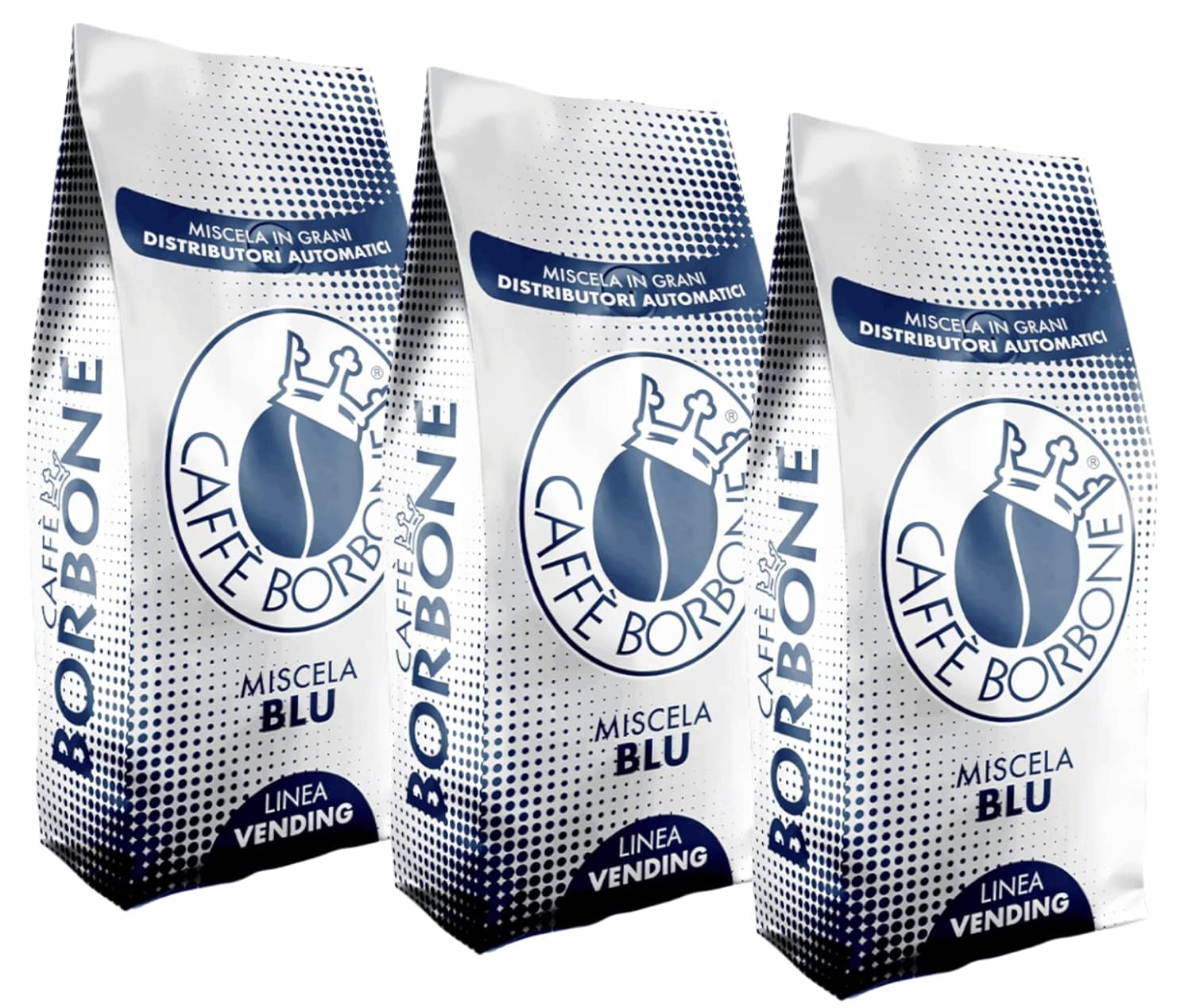 Caffé Borbone Venedig Blu 3 x 1000 g dall'Italia | Caffè Borbone | Cereali integrali | 60% Arabica, 40% Robusta | + Prodotti di pasticceria Jassas