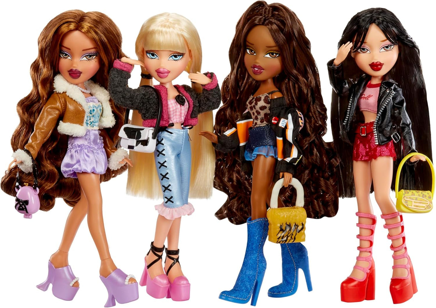 Bratz esce! - Giada - 1 bambola da collezione con accessori, vestito, borsa, occhiali da sole e spazzola - Giocattolo per bambini - Dai 6 anni in su, Rosso