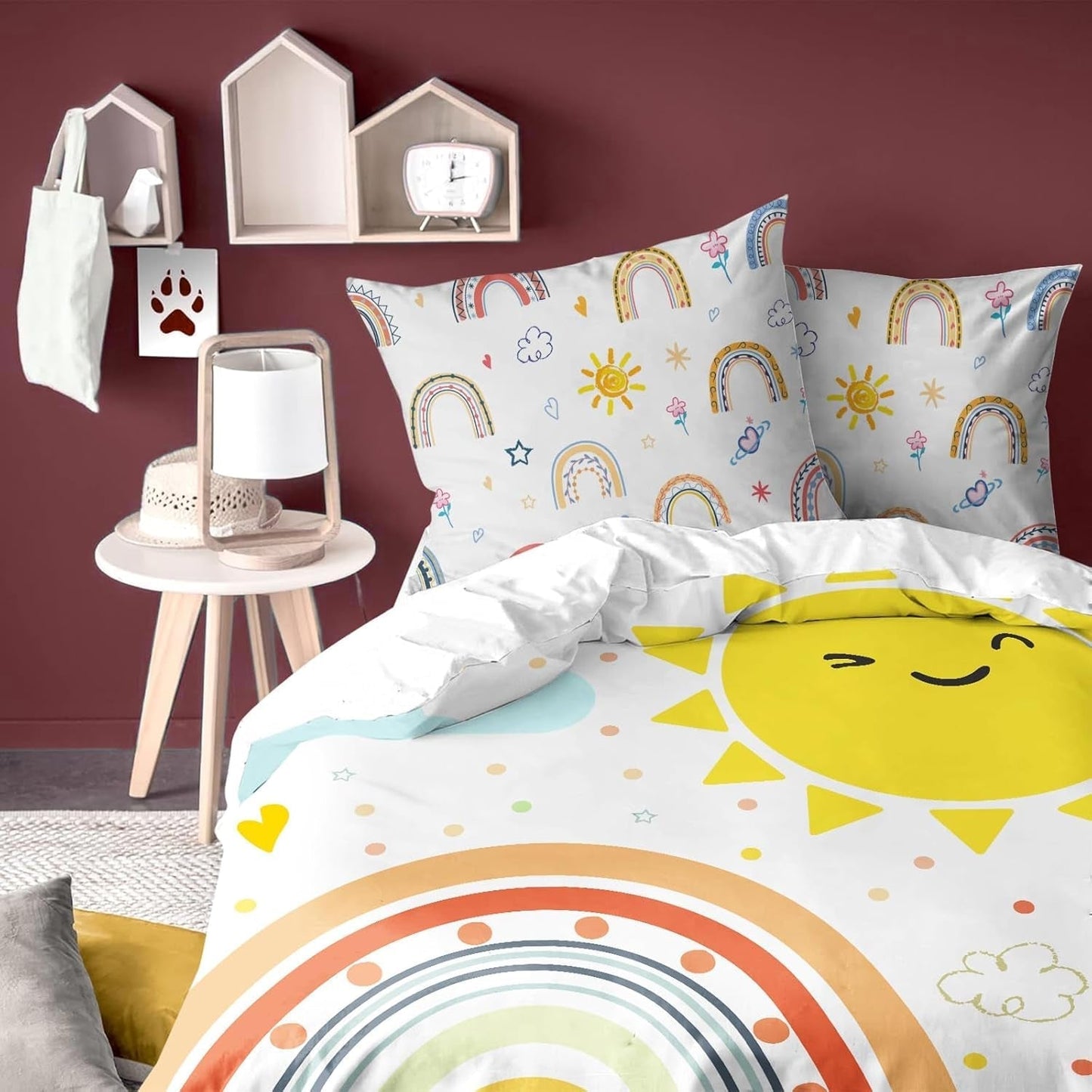 Biancheria letto per bambini, Arcobaleno, microfibra Biancheria letto - bambini Naty Shop Arcobaleno (Modello 2) 135X200+80X80
