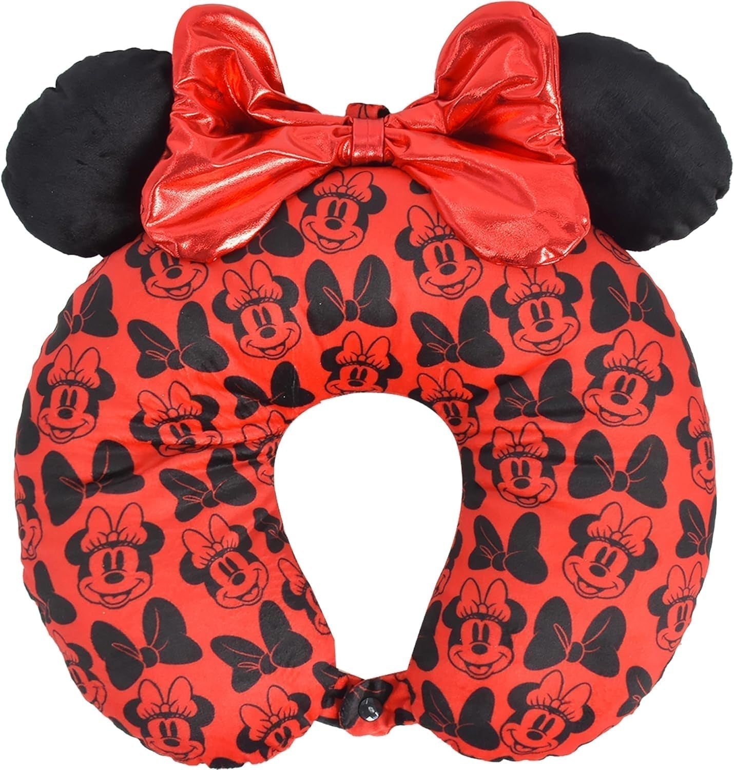 Ful Concept One Cuscino da Viaggio Disney Minnie Mouse con Orecchie 3D e Molla per Aereo Auto Ufficio Comodo e Traspirante Rosso/Nero Naty Shop Cuscini da Viaggio Nastro Rosso/Nero Taglia Unica