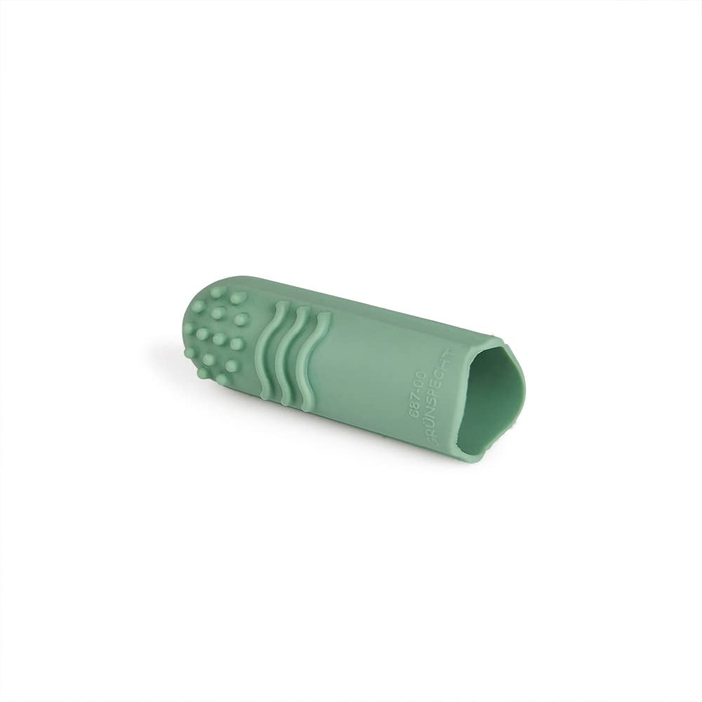 Anello da dentizione per bambini in gomma naturale organica, gomma da massaggio, morbida e senza BPA, favorisce la motricità fine, design a forma di dinosauro (639-V1) Spazzolino da denti in gomma naturale