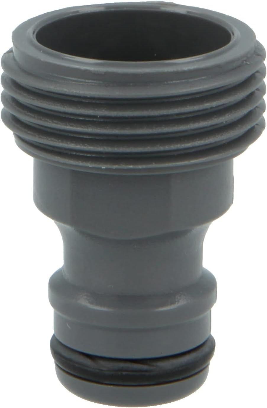 Amig - Adattatore maschio per attacco rubinetto da 3/4 pollici | Collegamento semplice e veloce per tubi dell'acqua | Connessione filettata | Plastica ABS e gomma | Grigio