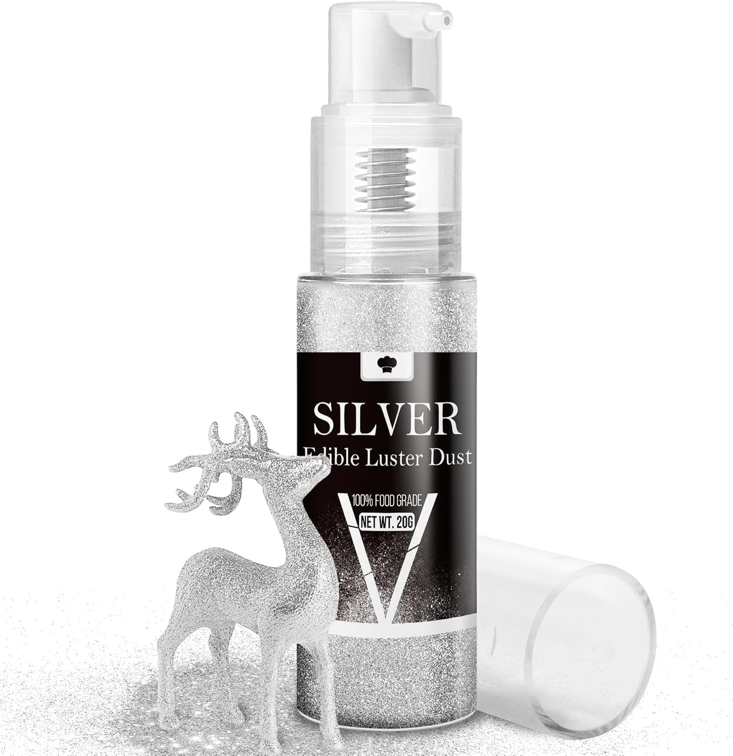 Set spray commestibile con glitter - Polvere glitter iridescente da 20 g per bevande, champagne, torte - Colorante alimentare metallico commestibile per cocktail, vino, liquori, dolci, torte