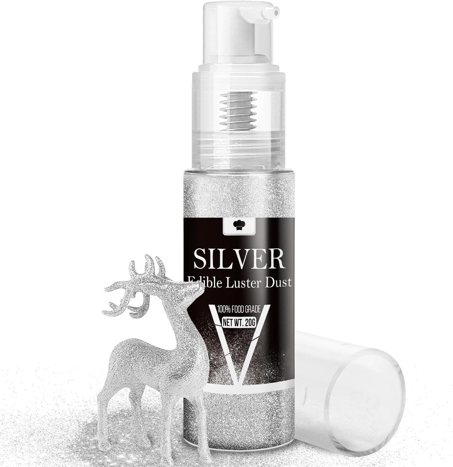 Set spray commestibile con glitter - Polvere glitter iridescente da 20 g per bevande, champagne, torte - Colorante alimentare metallico commestibile per cocktail, vino, liquori, dolci, torte