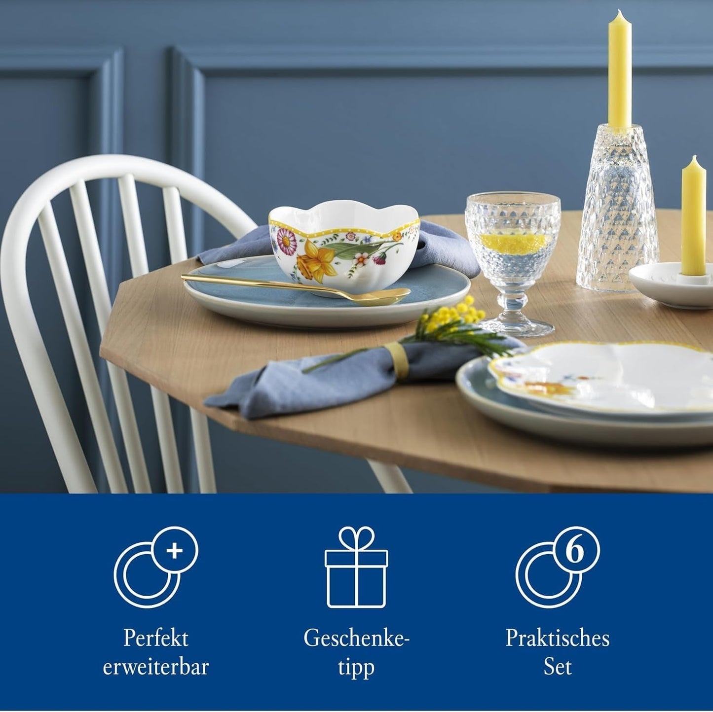 Villeroy & Boch - Servizio Colazione Spring Awakening per 2, 6 Pezzi, Servizio Piatti Pasqua, Colazione, Pasqua, Servizio Caffè, Piatti Primavera, Porcellana
