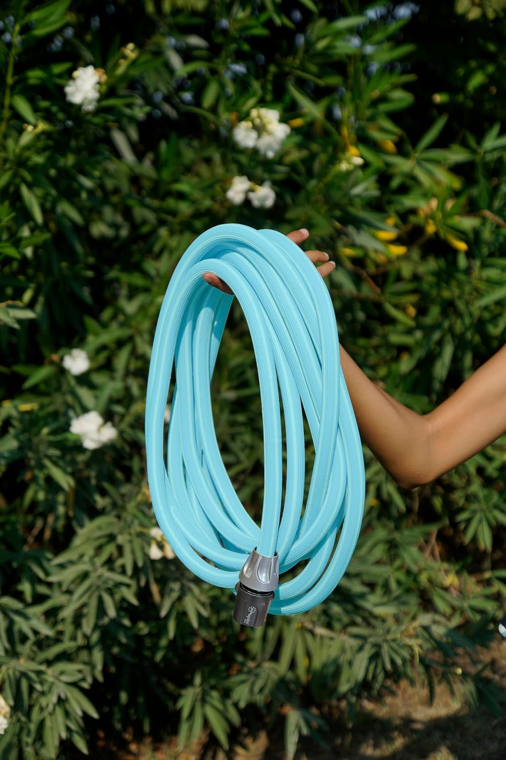 Tubo da giardino estensibile fino a 7,5 metri, 1/2" (12,5 mm), con doccetta e 8 funzioni, Idroeasy