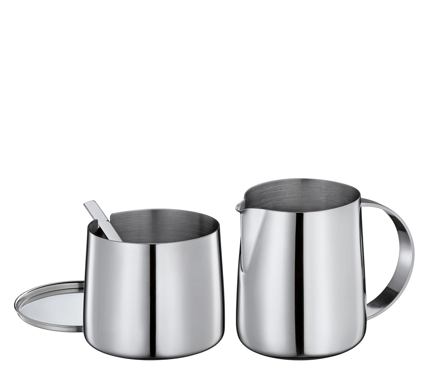 Cilio DELIZIA Dente e Tazza di Latte | Set da caffè | Tazza e contenitore per il latte in acciaio inossidabile | Impilabile | Con cucchiaio | Porzioni 250 ml Latte e 220 g Zucchero