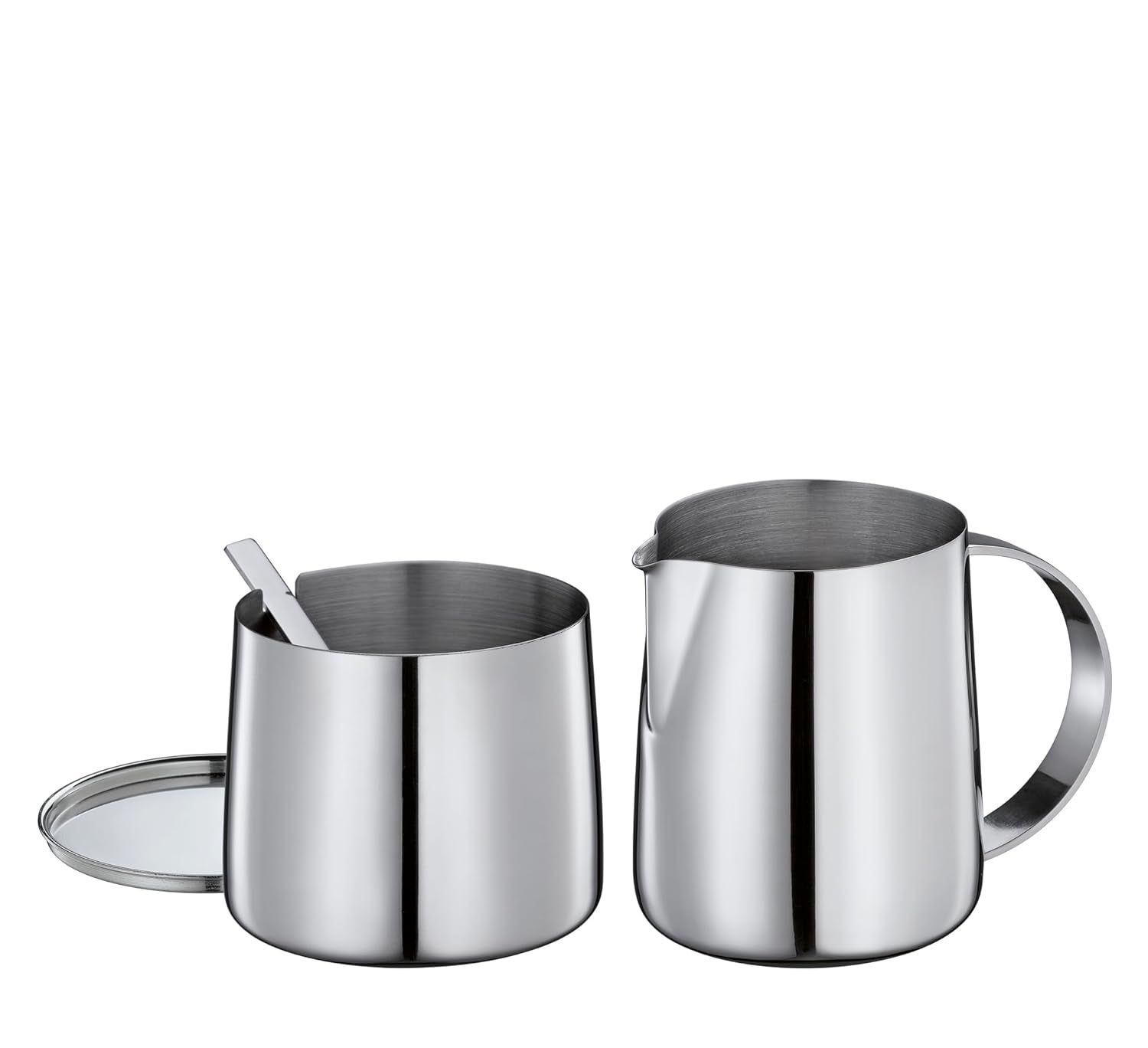 Cilio DELIZIA Dente e Tazza di Latte | Set da caffè | Tazza e contenitore per il latte in acciaio inossidabile | Impilabile | Con cucchiaio | Porzioni 250 ml Latte e 220 g Zucchero