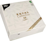 Papstar, 50 tovaglioli "ROYAL Collection" piega 1/4 40 Cm X 40 Cm Bianco "Nuovo Mediterraneo", #11652
