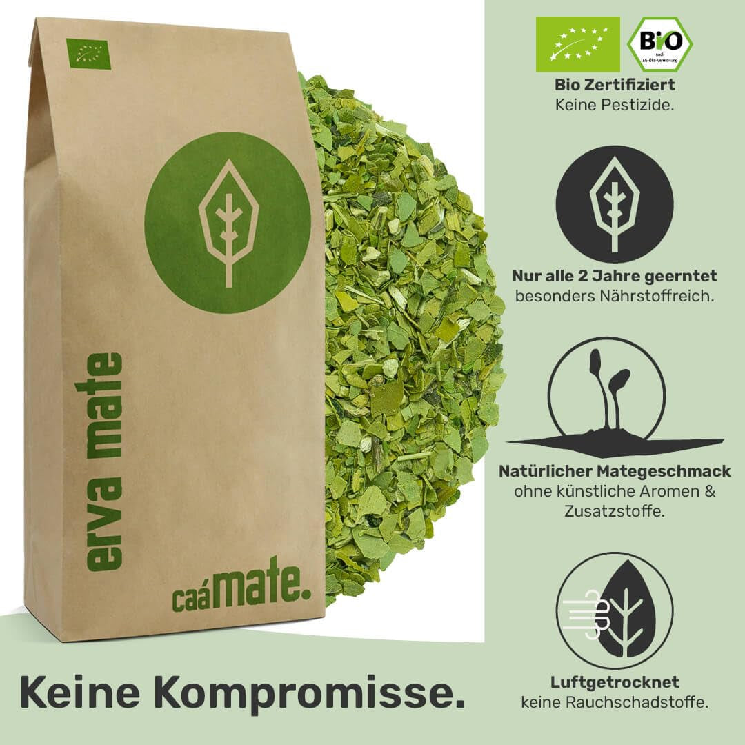 Set degustazione tè Mate ● 4 varietà di tè Mate biologico ● 100 g cadauna Erva Mate + Yerba Mate + Tè Verde Mate + Tè Mate Roasted