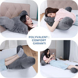 INFANZIA cuscino da lettura ergonomico con braccioli, supporto schienale in memory foam, grigio, M