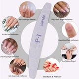 Set di 3 lime per unghie, lime per unghie per unghie in gel, accessori per unghie in gel resistenti all'usura e lavabili, lime per unghie professionali 100/180 con 3 forme, bianco