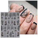JMEOWIO 3D Nagelsticker Schwarz Weiß Blume Nail Art Sticker Self-klebend Nagelaufkleber 5D Stereoscopic Blumen Dekoration Nageldesign Zubehör 4 Blatt