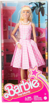 Barbie Doll The Movie Bambola con abito rosa e bianco e collana di margherite Margot Robbie Giocattolo da collezione per 3 anni HPJ96