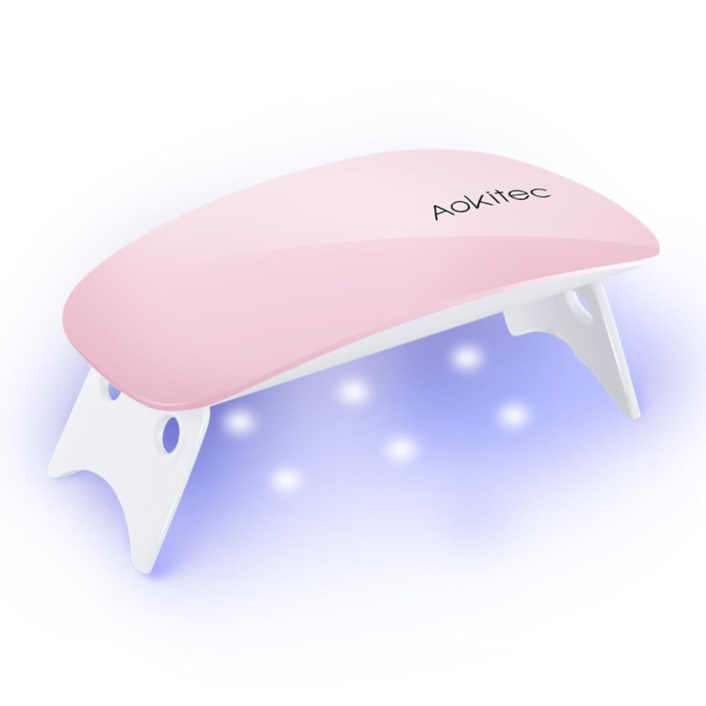 Aokitec Mini Lampada UV LED, Lampada per Unghie Gel UV, Asciugatore per Unghie Portatile per Tutti i Tipi di Smalto Gel, Strumento per polimerizzare a Forma di Mouse, Compatto, Leggero con Cavo USB (Bianco)
