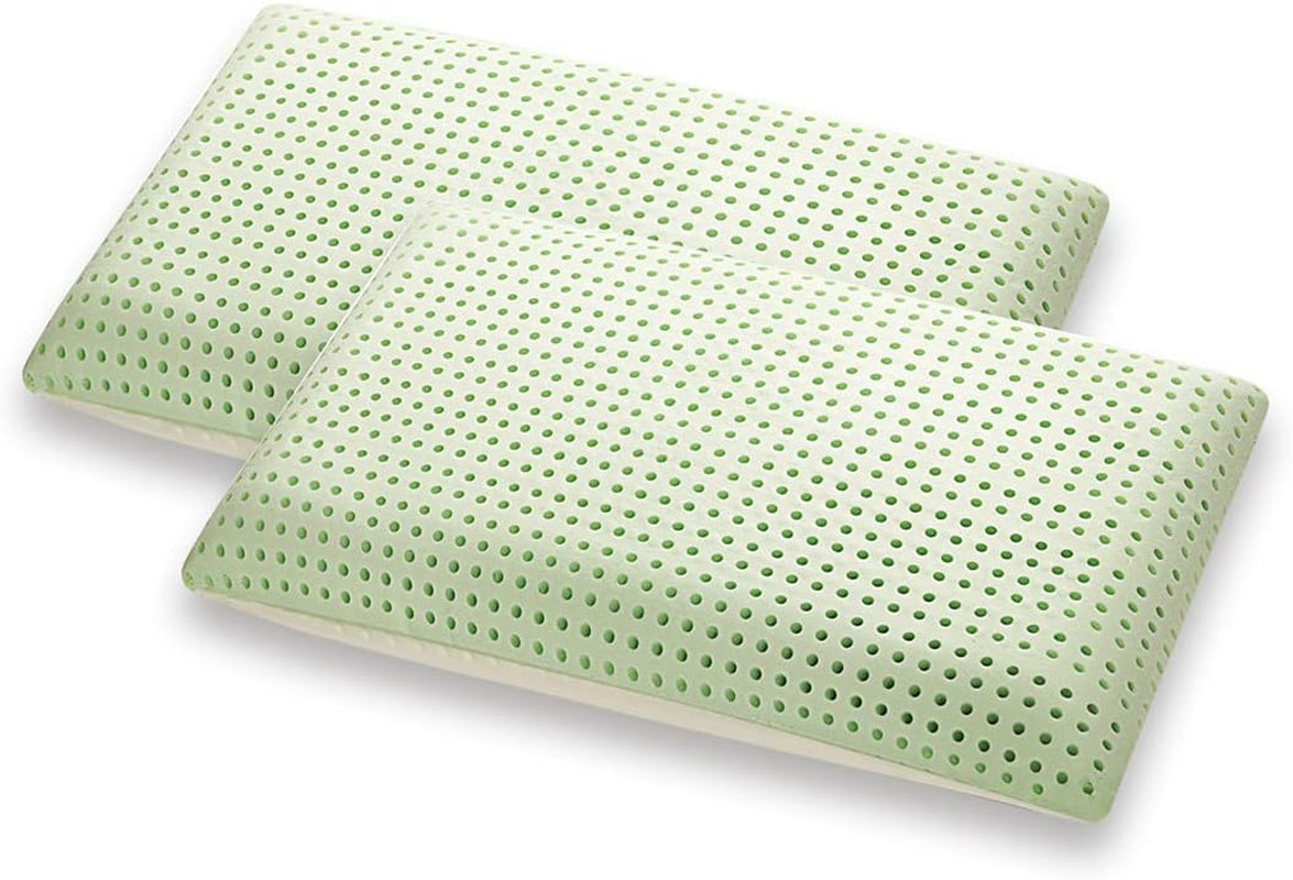 Cuscino Ortopedico Supporto Collo - Aloe Biologico - Cuscino Viscoelastico Aloe Vera Altezza 14 cm Rivestimento 100% Cotone Cuscino Visco - Cuscino Memory Foam - Made in Italy Naty Shop Cuscini Standard 2 Pezzi (1 Confezione)