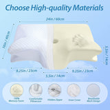 HOMCA Cuscino per Collo Ortopedico Cuscino in Memory Foam 2 in 1 Cuscino per Supporto per Collo Cuscino per Testa ergonomico per Dolori Schiena, Fianchi e Addominali 60 X 13/11 X 40 cm Naty Shop Cuscini Ortopedici Cervicali