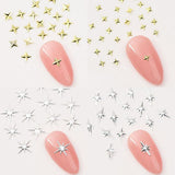 120 pezzi Ciondoli per unghie Stella Oro-Argento Stella Y2K Chiodi Ciondoli per stella in metallo Dimensioni miste Viti per unghie Design per unghie stella Nail art Ciondoli a stella 3D Decorazione per unghie Ciondoli per unghie Accessori per unghie