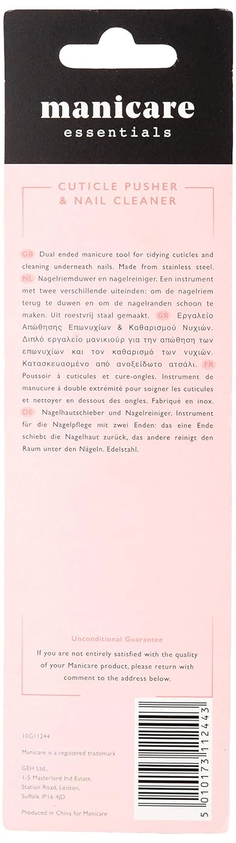 Spingicuticole e pulitore per unghie, strumento professionale per manicure/pedicure, doppia testa in acciaio inossidabile, perfetto per cuticole troppo cresciute, pulisce sotto/intorno alle unghie, rimuove lo smalto