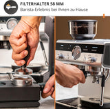 Macchina per caffè espresso manuale Krups Precision con portafiltro e macinacaffè, macchina per caffè barista con pannello di controllo intuitivo, impostazioni di pre-infusione, macchina per caffè espresso con ugello vapore, riscaldamento rapido, XP801T10