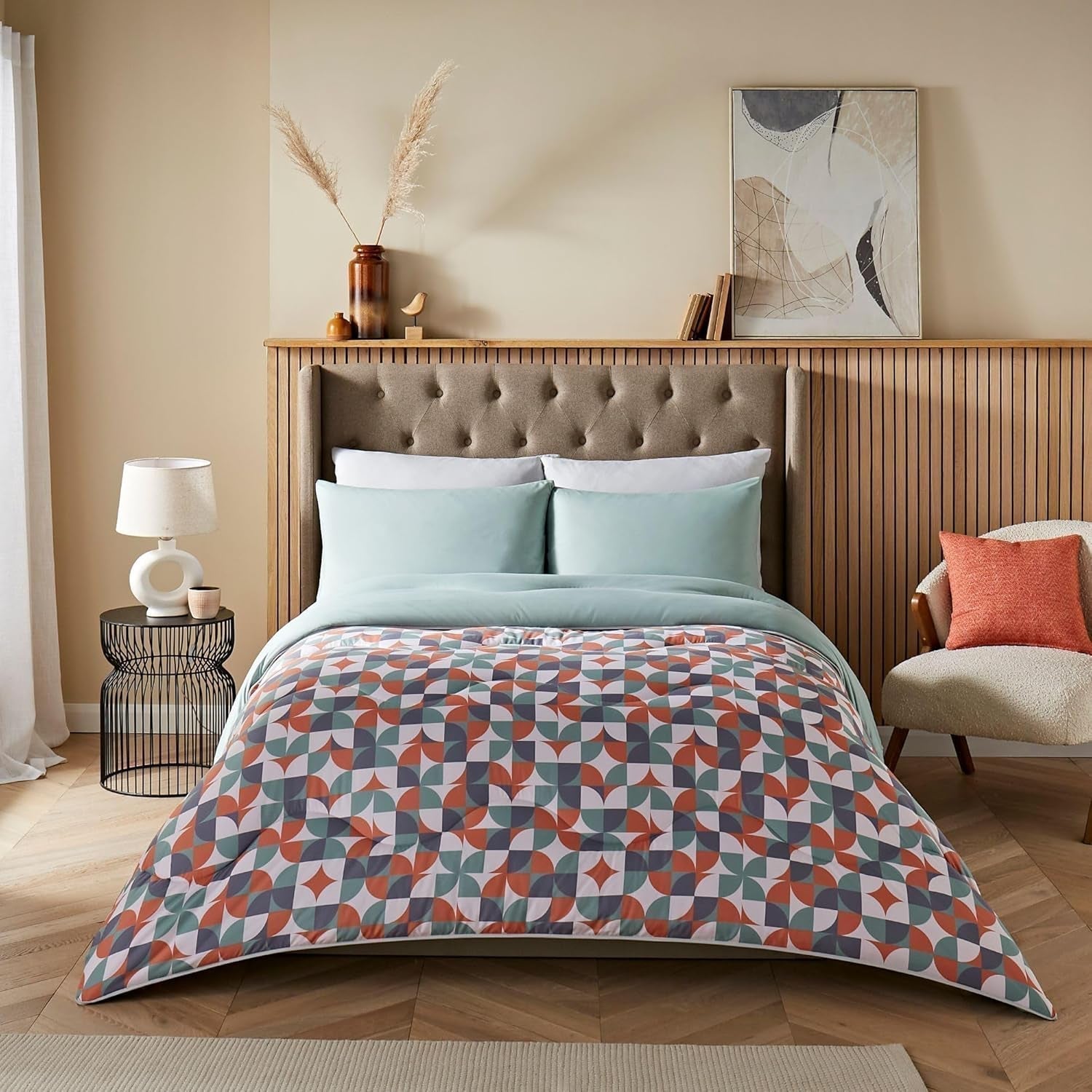 Night Lark accogliente coperta in pile Sherpa, classico tartan rosso, 9 Tog, lussuosa, soffice, spessa e reversibile, perfetta per divano, letto, divano. Anallergico, lavabile in lavatrice, Misure: Letti e Piumini Notte Lark Scandi Gemoetric Letto matrimoniale