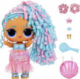 LOL. Sorpresa! Big Baby Hair Hair Hair – SPLASH QUEEN – 27,94 cm große Puppe mit 14 Überraschungen, Accessori zum Teilen und echten Haaren – Für Kinder und Sammler ab 4 Jahren