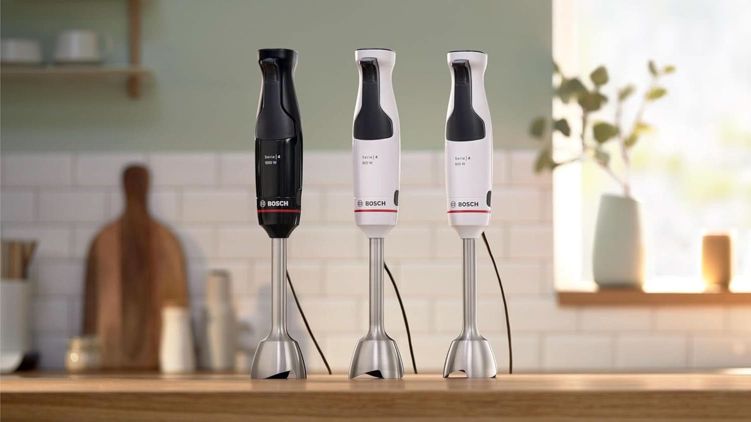 Robot da cucina Bosch Ergomaster Serie 4, 1000 Watt, Edelstahl-Mixstab, Zerkleinerer, Mix-/Messbecher, Schwarz Kitchen Naty Shop