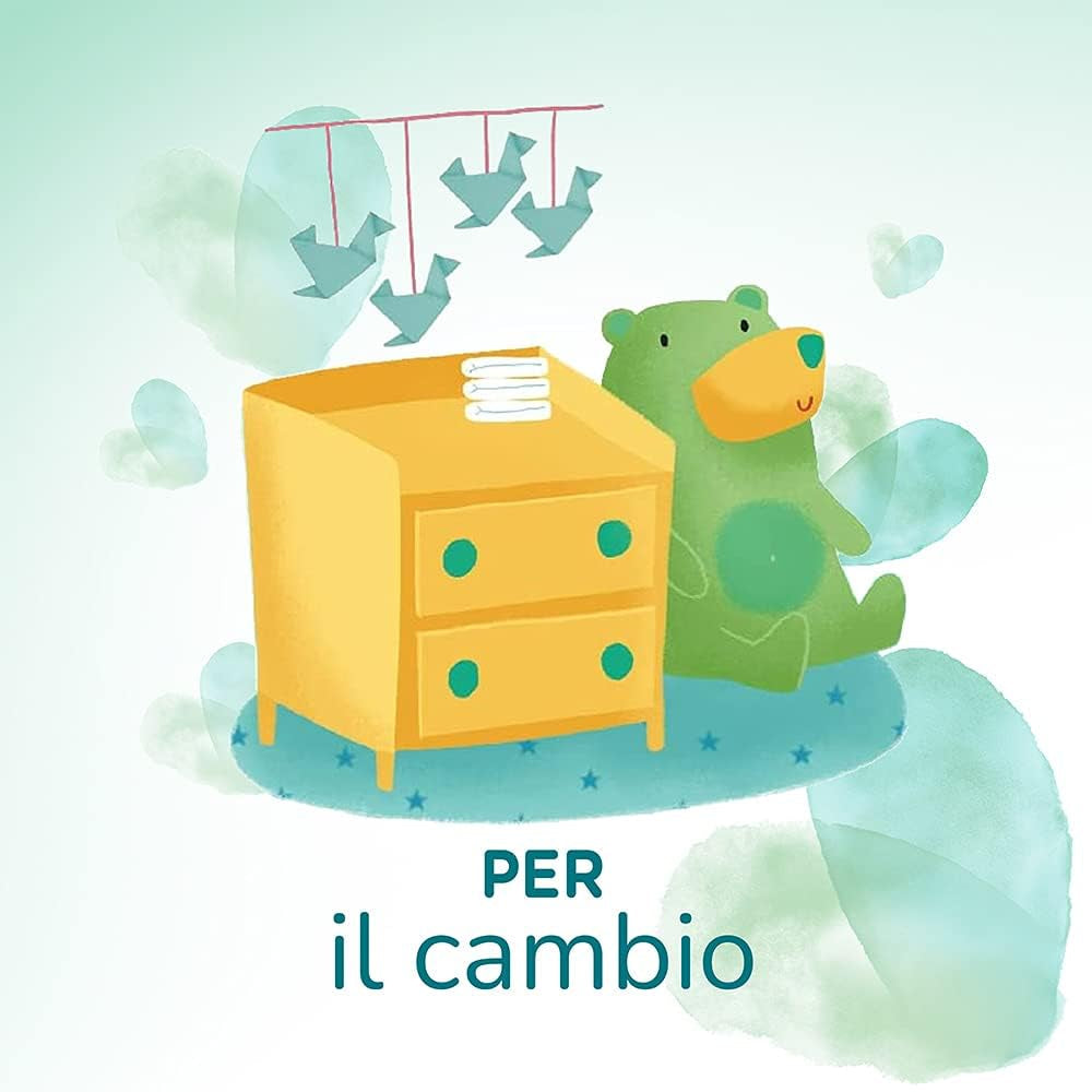 Salviettine Pampers Acqua Pura 468 salviette (confezione da 3) - 99% acqua, 100% cotone, 0% plastica, alcool e parabeni - Salviette detergenti ideali per pelli sensibili, umide, senza ingredienti aggiunti