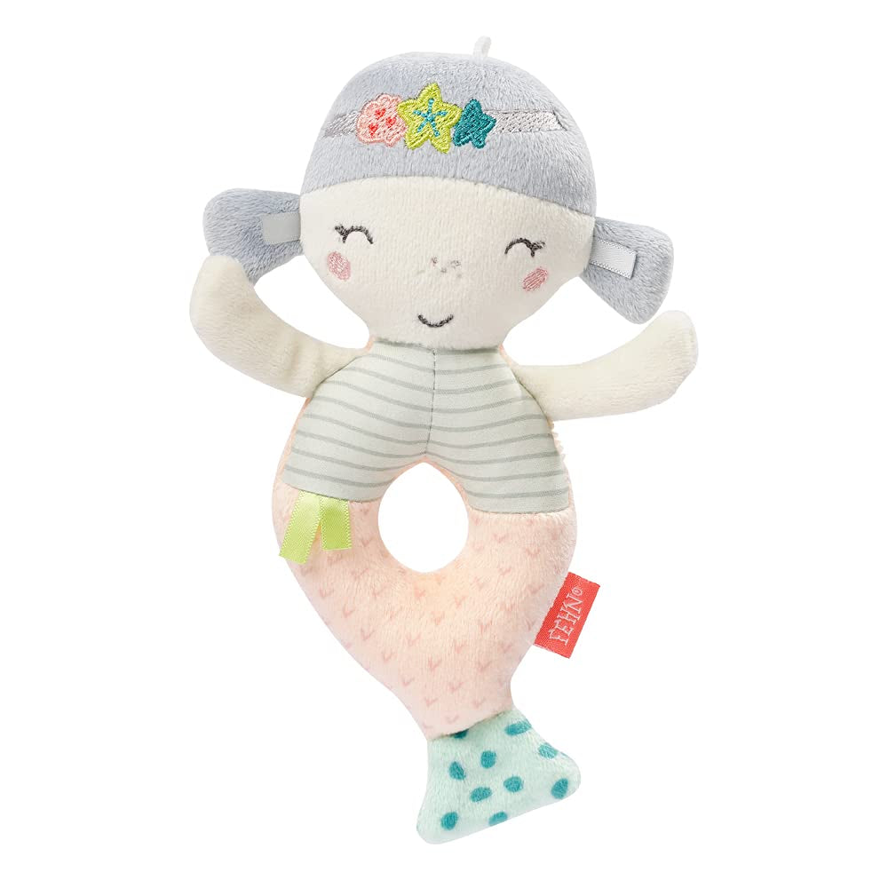 Fehn anello da presa per bebè pecora fehnNATUR - peluche con cotone biologico - giocattolo per bambini con campanello e gioco educativo - giocattolo da afferrare per neonati e bambini a partire da 0 mesi Baby Toys Naty Shop Sirena