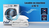 COLAS NORMAND Piumino caldo, lavabile a 95°C, 240 X 220 Cm, resistente, in microfibra, morbido, setoso e confortevole, prodotto in Francia, bianco Trapunte e trapunte Naty Shop