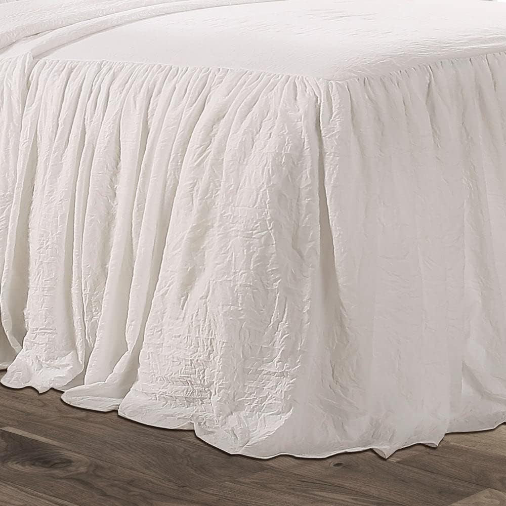 Copriletto Lush Decor con gonna a balze, poliestere, bianco, matrimoniale Letti e coperte Lush Decor