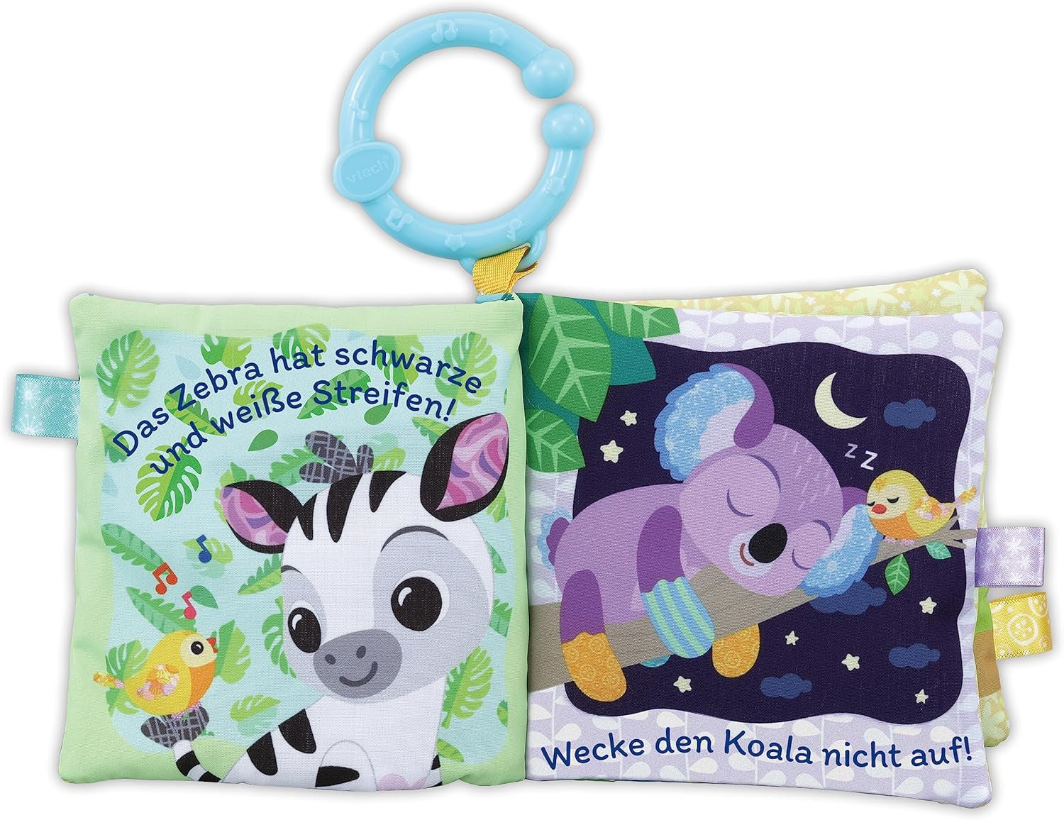 VTech Baby - Set regalo Amici Animali per Bebè - Set di giocattoli con libro in stoffa, uccellino che canta e sonaglio zebrato - Per bambini da 0 a 24 mesi Naty Shop